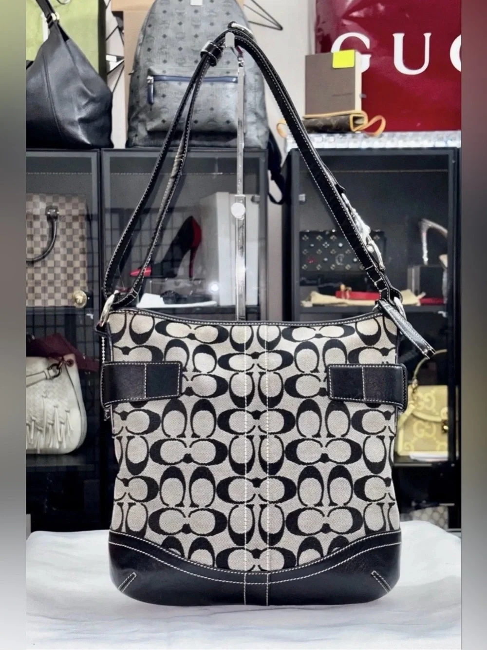 Coach Vintage Hampton Soho Buckle Slim Signature Bag.